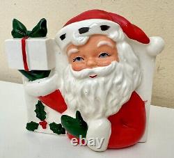 Vintage Christmas Santa Planter Vase Pocket MCM Decor 5 Gift Present Kitsch 3D