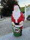 Vintage Christmas Santa Blow Mold By Empire 48 Tall Light Up Yard Art 1968