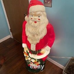 Vintage Christmas Santa blow mold by EMPIRE 48 tall Light Up yard art 1968