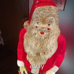 Vintage Christmas Santa blow mold by EMPIRE 48 tall Light Up yard art 1968