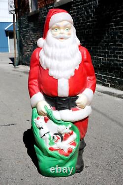 Vintage Christmas Santa blow mold by EMPIRE 48 tall Light Up yard art Holiday