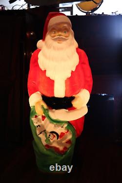 Vintage Christmas Santa blow mold by EMPIRE 48 tall Light Up yard art Holiday