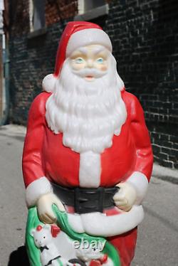 Vintage Christmas Santa blow mold by EMPIRE 48 tall Light Up yard art Holiday