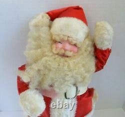 Vintage Christmas Waving Santa Claus Figure16 TallPaper Mache HeadGlitter