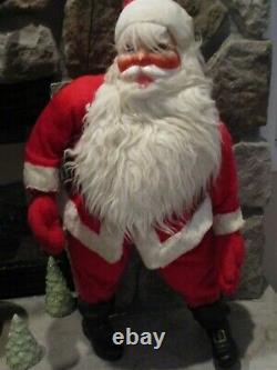 Vintage Coca Cola Store Display Plush Santa Claus Figure