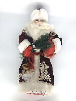 Vintage Collapsible Santa Clause Ceramic Figure Stand Christmas Holiday 24 Doll