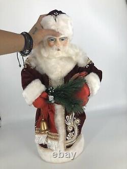 Vintage Collapsible Santa Clause Ceramic Figure Stand Christmas Holiday 24 Doll