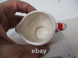Vintage Commodore Ceramic Christmas Santa & Mrs Claus Candy Cane Creamer & Sugar