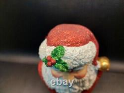 Vintage Dept 56 Christmas Santa Claus 10 Glitter Sparkle Bust Figure Figurine