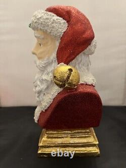 Vintage Dept 56 Christmas Santa Claus 10 Glitter Sparkle Bust Figure NEW