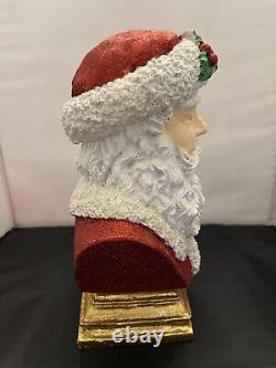 Vintage Dept 56 Christmas Santa Claus 10 Glitter Sparkle Bust Figure NEW