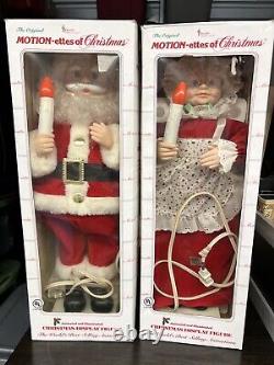 Vintage ELCO Motion-ettes of Christmas Santa & Mrs. Claus with candle