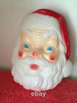 Vintage EMPIRE Plastic Blow Mold Large Santa Claus Face No Cord