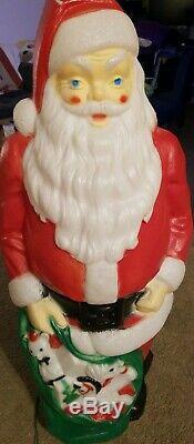 Vintage Empire 46 Christmas Santa Claus with Toy Sack Lighted Blow Mold Yard