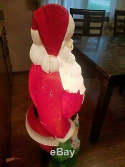 Vintage Empire 46 Santa Claus Christmas Lighted Blow Mold Toy Sack TESTED
