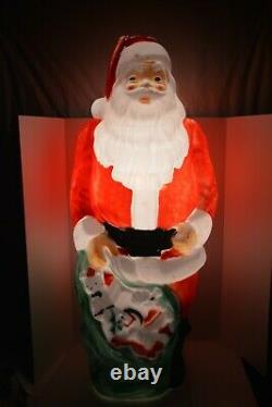 Vintage Empire 47 Santa Claus Christmas Lighted Blow Mold Toy Sack Lawn Decor