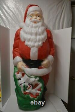 Vintage Empire 47 Santa Claus Christmas Lighted Blow Mold Toy Sack Lawn Decor