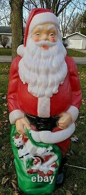 Vintage Empire 48 Santa Claus Christmas Lighted Blow Mold Toy Sack