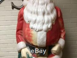 Vintage Empire 48 Santa Claus Christmas Lighted Blow Mold Toy Sack Great Patina