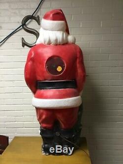 Vintage Empire 48 Santa Claus Christmas Lighted Blow Mold Toy Sack Great Patina