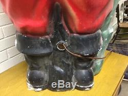 Vintage Empire 48 Santa Claus Christmas Lighted Blow Mold Toy Sack Great Patina