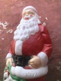 Vintage Empire Blow Mold Lighted 46 Christmas Santa Claus ORIG BOX Toy Sack