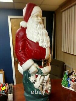 Vintage Empire Blow Mold Lighted 46 Christmas Santa Claus with Toy Sack MCM