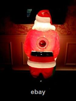 Vintage Empire Blow Mold Lighted 46 Christmas Santa Claus with Toy Sack USA MCM