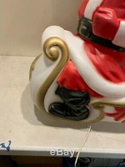 Vintage Empire Large Santa Claus in Sleigh Sled Christmas Blow Mold 37x39