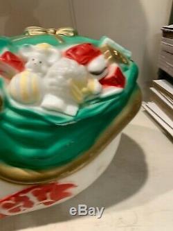 Vintage Empire Large Santa Claus in Sleigh Sled Christmas Blow Mold 37x39