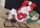 Vintage Empire Large Santa Claus In Sleigh/ Sled Christmas Blow Mold Lights Up