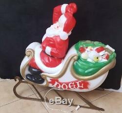 Vintage Empire Large Santa Claus in Sleigh/ Sled Christmas Blow Mold lights up