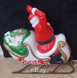 Vintage Empire Large Santa Claus in Sleigh/ Sled Christmas Blow Mold lights up