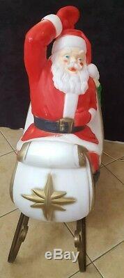 Vintage Empire Large Santa Claus in Sleigh/ Sled Christmas Blow Mold lights up