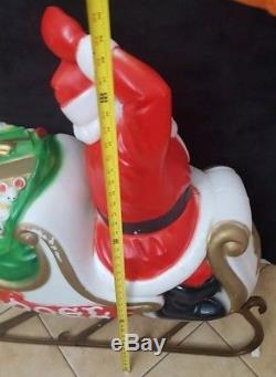 Vintage Empire Large Santa Claus in Sleigh/ Sled Christmas Blow Mold lights up