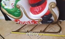 Vintage Empire Large Santa Claus in Sleigh/ Sled Christmas Blow Mold lights up