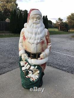 Vintage Empire Lighted 46 Giant Merry Christmas Santa Claus Blow Mold 1968