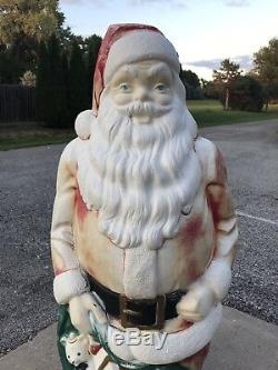 Vintage Empire Lighted 46 Giant Merry Christmas Santa Claus Blow Mold 1968