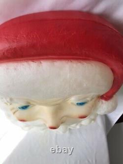 Vintage Empire Plastic Blow Mold 24Christmas Decor Santa Claus Face Head Light