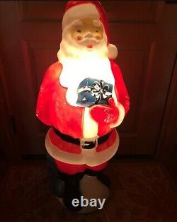 Vintage Empire Santa Claus Blue Present Christmas Blow Mold Outdoor