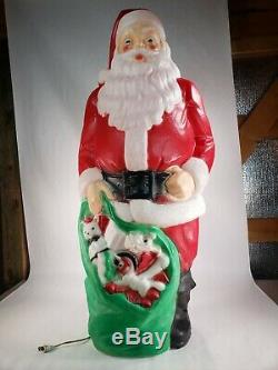 Vintage Empire Santa Claus Saint Nick Lighted Christmas Blow Mold 47 Tall HUGE