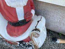 Vintage Empire Santa Claus in Sleigh Christmas Blow Mold 37x39 With Reindeer