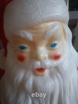 Vintage Empire blow mold Santa 48 tall with box toy sack lights up kept indoors