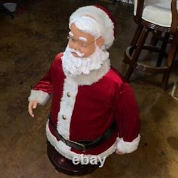 Vintage GEMMY 4ft Tall Animated Singing & Dancing Karaoke Santa Claus Works