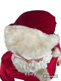 Vintage GEMMY 4ft Tall Animated Singing & Dancing Santa Claus Tested See Discrip