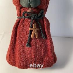 Vintage Gail Wilson Primitive Santa Claus Doll Figure 1990 Signed 8.5