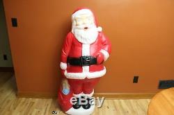 Vintage General Foam Lighted Blow Mold 60 Santa Claus with Light Cord Life Size