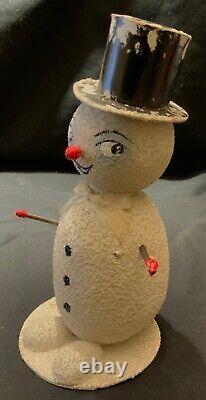 Vintage German Candy Container Snowman With Black Top Hat