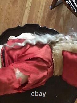 Vintage German Large Santa Claus, Stuffed With possible Straw