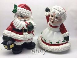 Vintage Glen View Mold Ceramic Santa And Mrs. Claus Figures